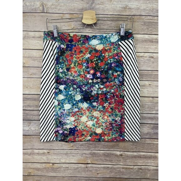 Anthropologie Tabitha Size 4 Spring Meadow Mixed Print Pencil Skirt Floral - Picture 7 of 12